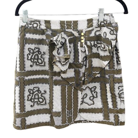 Anthropologie | Leifsdottir Abstract Print Silk Cotton Mini Skirt Size 4 - Picture 1 of 7